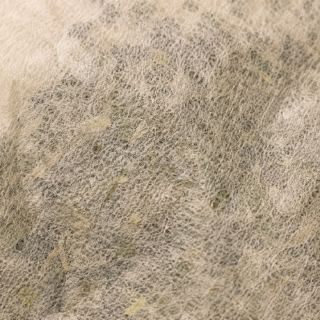 Extreme close-up of unbleached Clipper decaf green tea bag