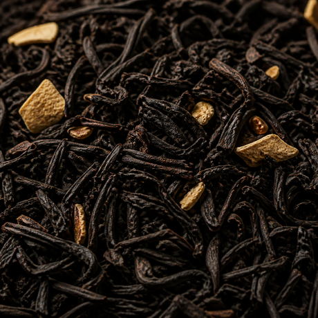 Organic Earl Grey loose tea extreme close-up