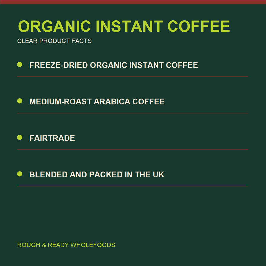Clipper Organic House Blend Instant Coffee — factual product benefits
