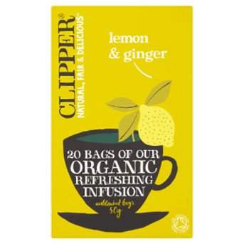 Clipper Organic Lemon and Ginger Infusion authentic pack