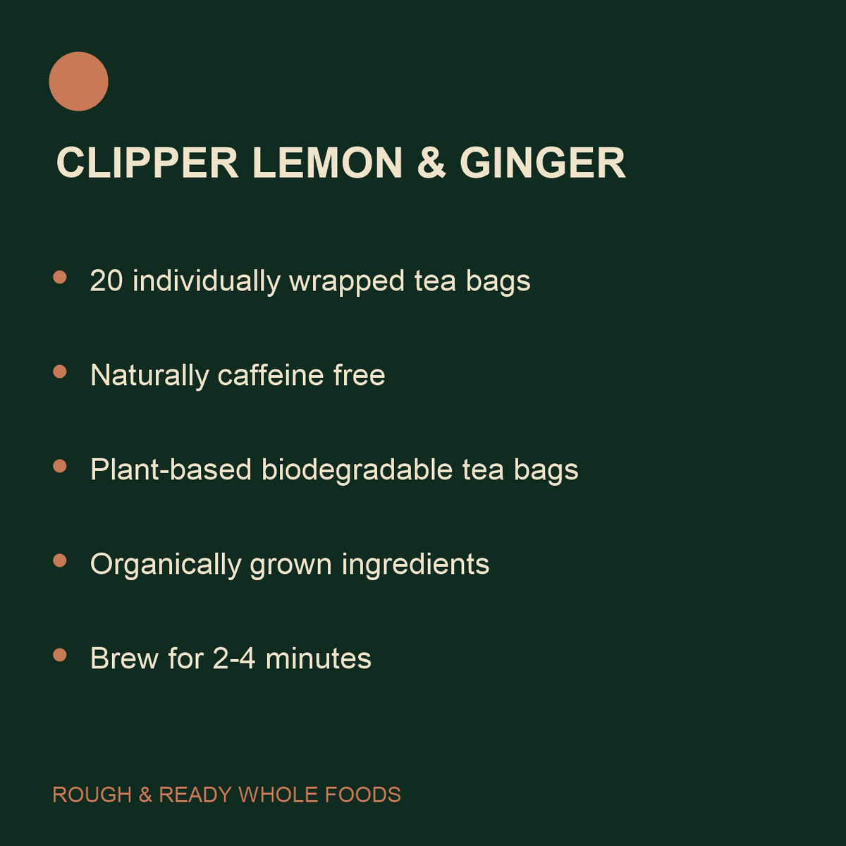 Clipper Organic Lemon and Ginger Infusion product facts
