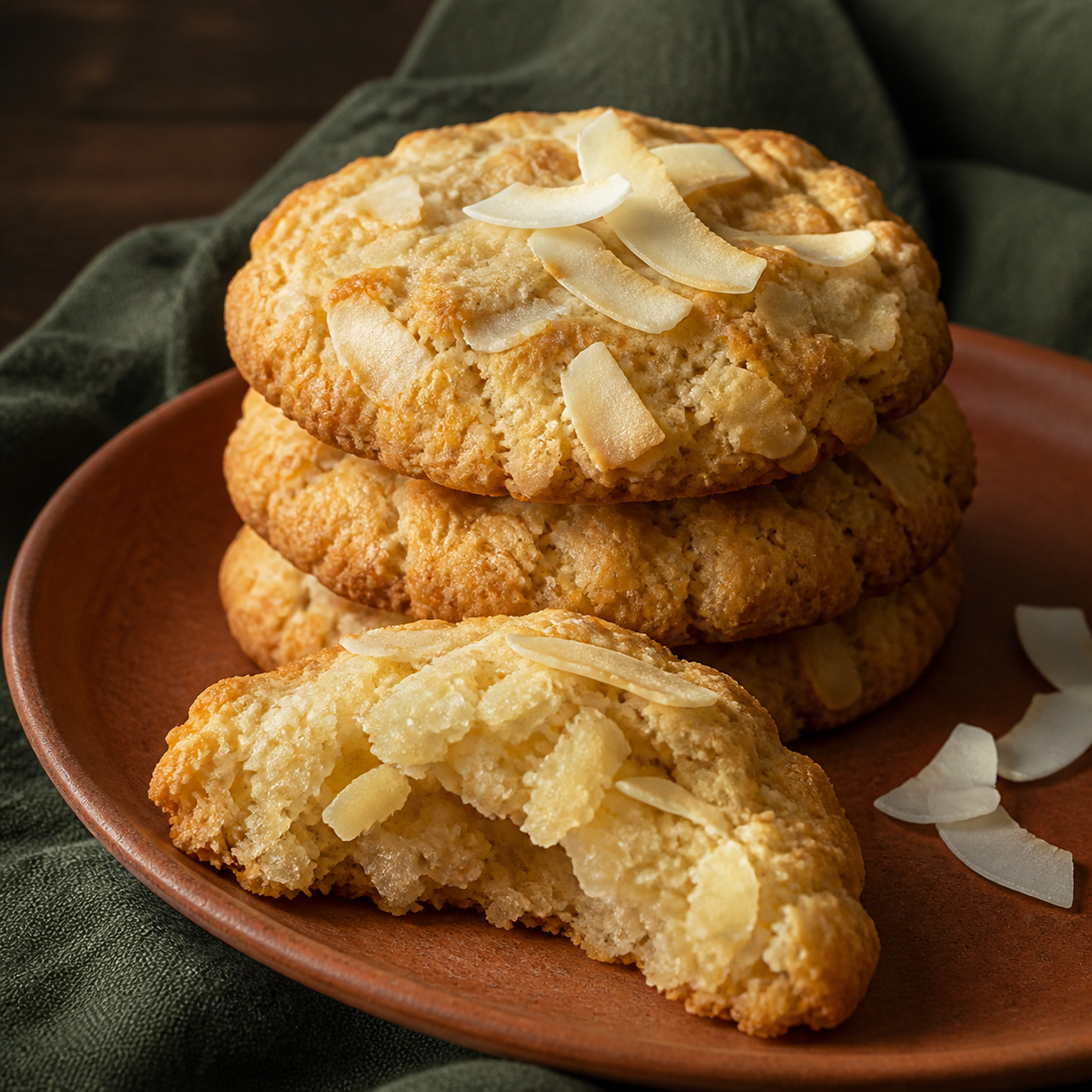 Cookies baked with coconut chips