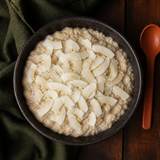 Porridge topped with coconut chips