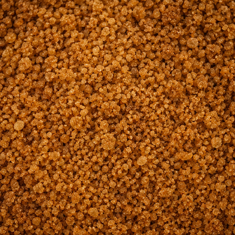 Organic coconut sugar extreme close-up