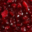 Cranberry and edible silver jelly extreme close-up