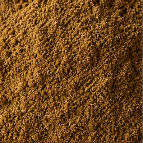 Organic ground cumin extreme close-up