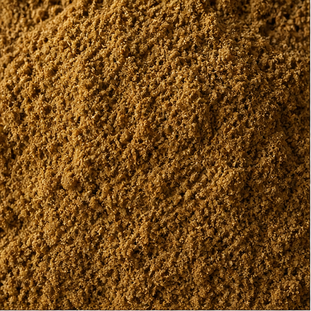 Organic ground cumin extreme close-up