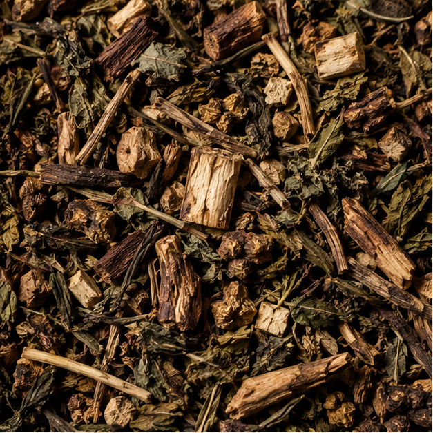 Organic dandelion herbal tea extreme close-up
