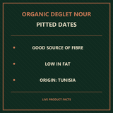 Organic Deglet Nour pitted dates product facts