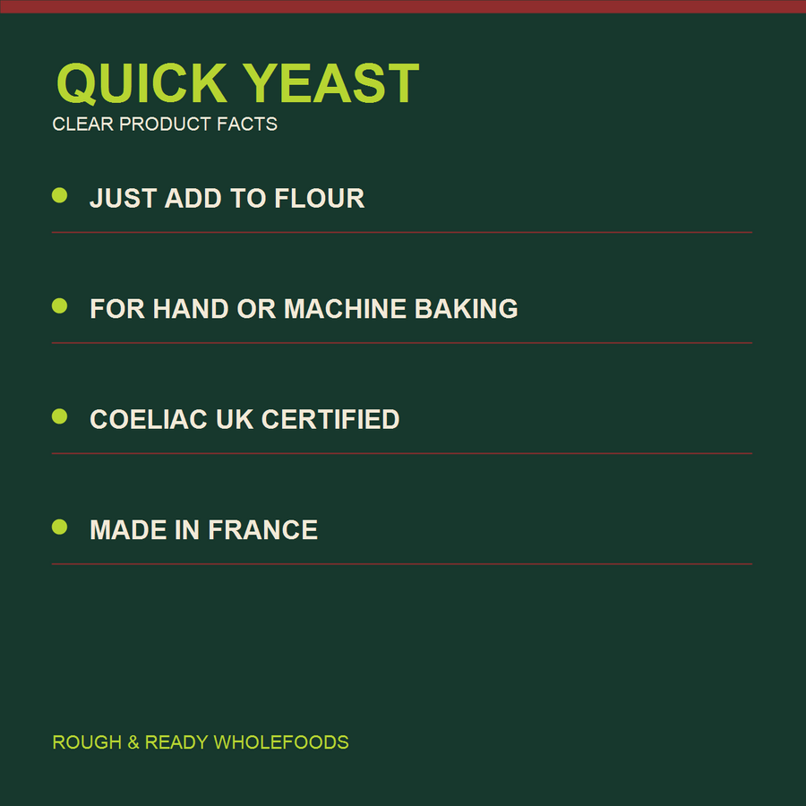 Doves Farm Quick Yeast — factual product benefits