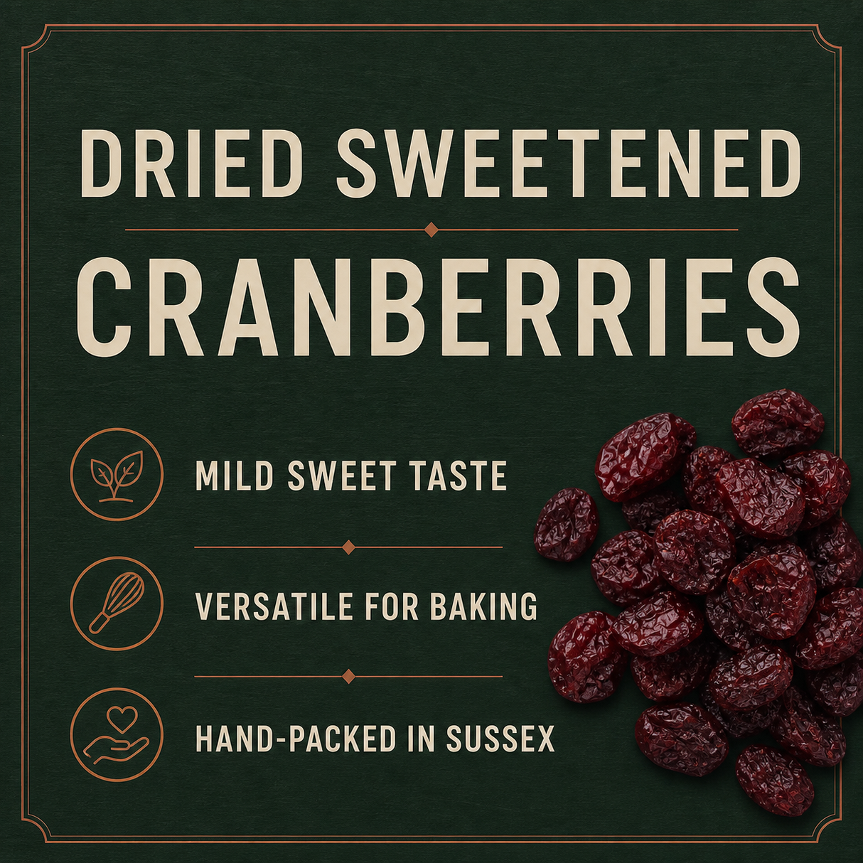 Dried sweetened cranberries product facts