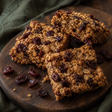 Dried sweetened cranberry flapjacks