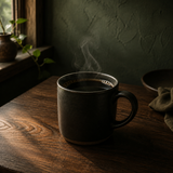 Freshly brewed medium roast black coffee