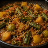 Organic fenugreek seed vegetable curry