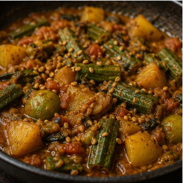 Organic fenugreek seed vegetable curry