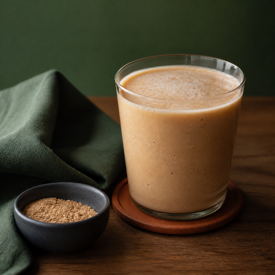 Camu camu powder blended into a smoothie