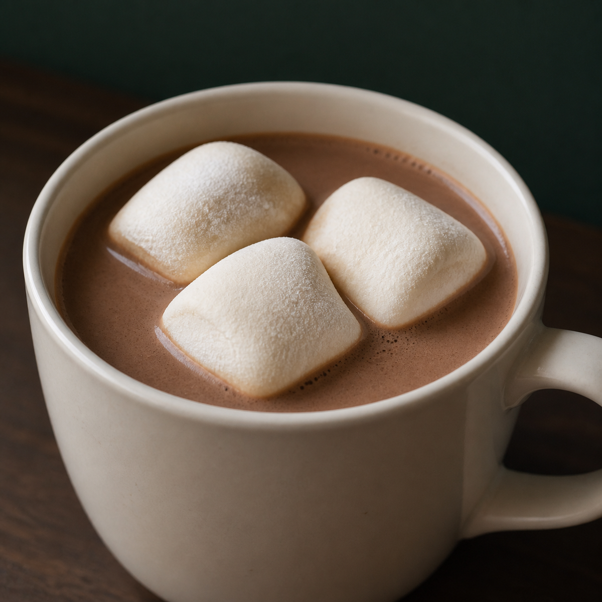 Vanilla vegan marshmallows served in hot chocolate