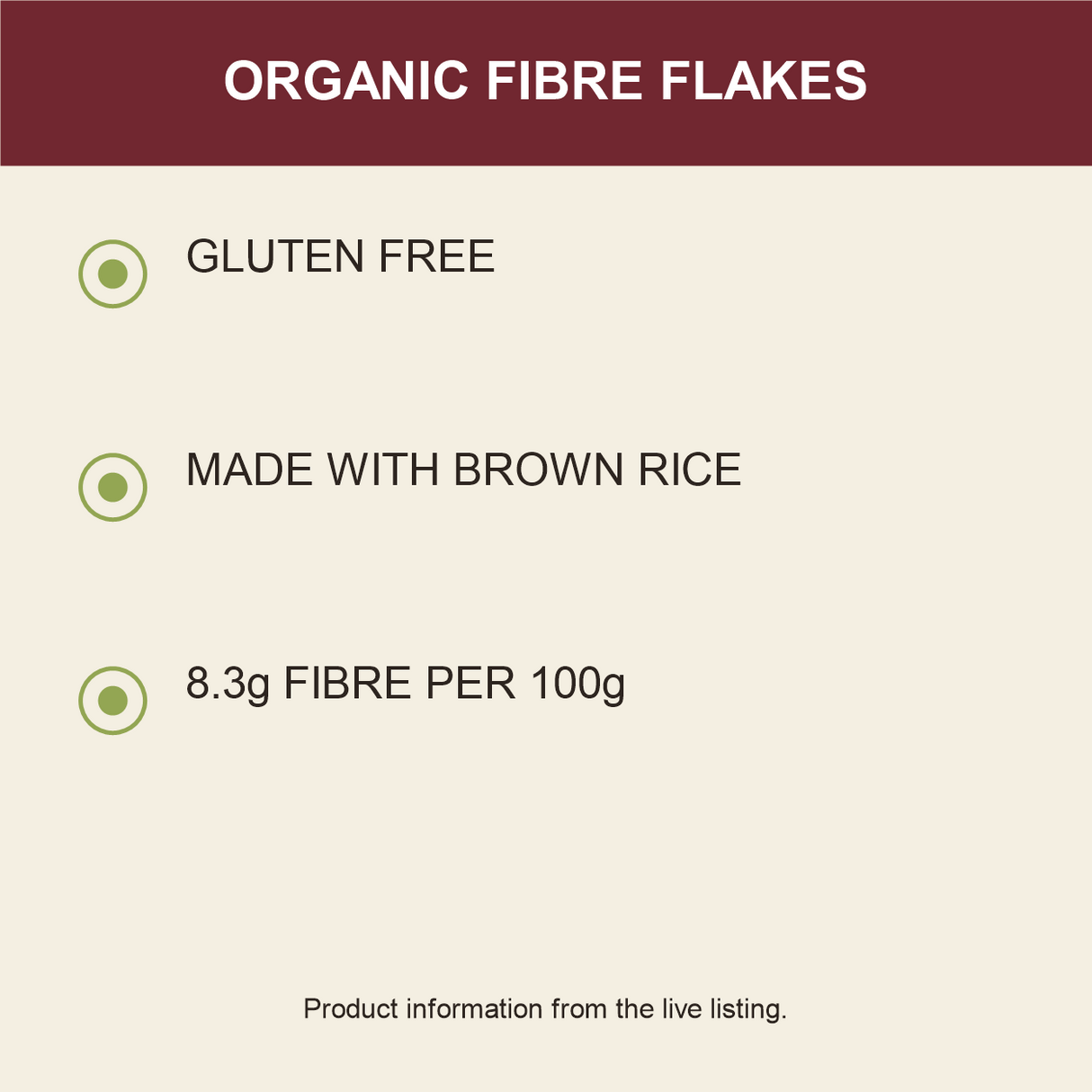Freee Organic Fibre Flakes product facts
