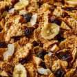 Fruit and fibre flakes extreme close-up