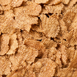 Extreme close-up of organic brown rice fibre flakes