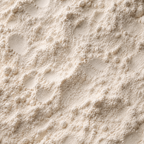Plain white gluten-free flour extreme close-up