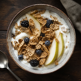 Organic fibre flakes yoghurt bowl