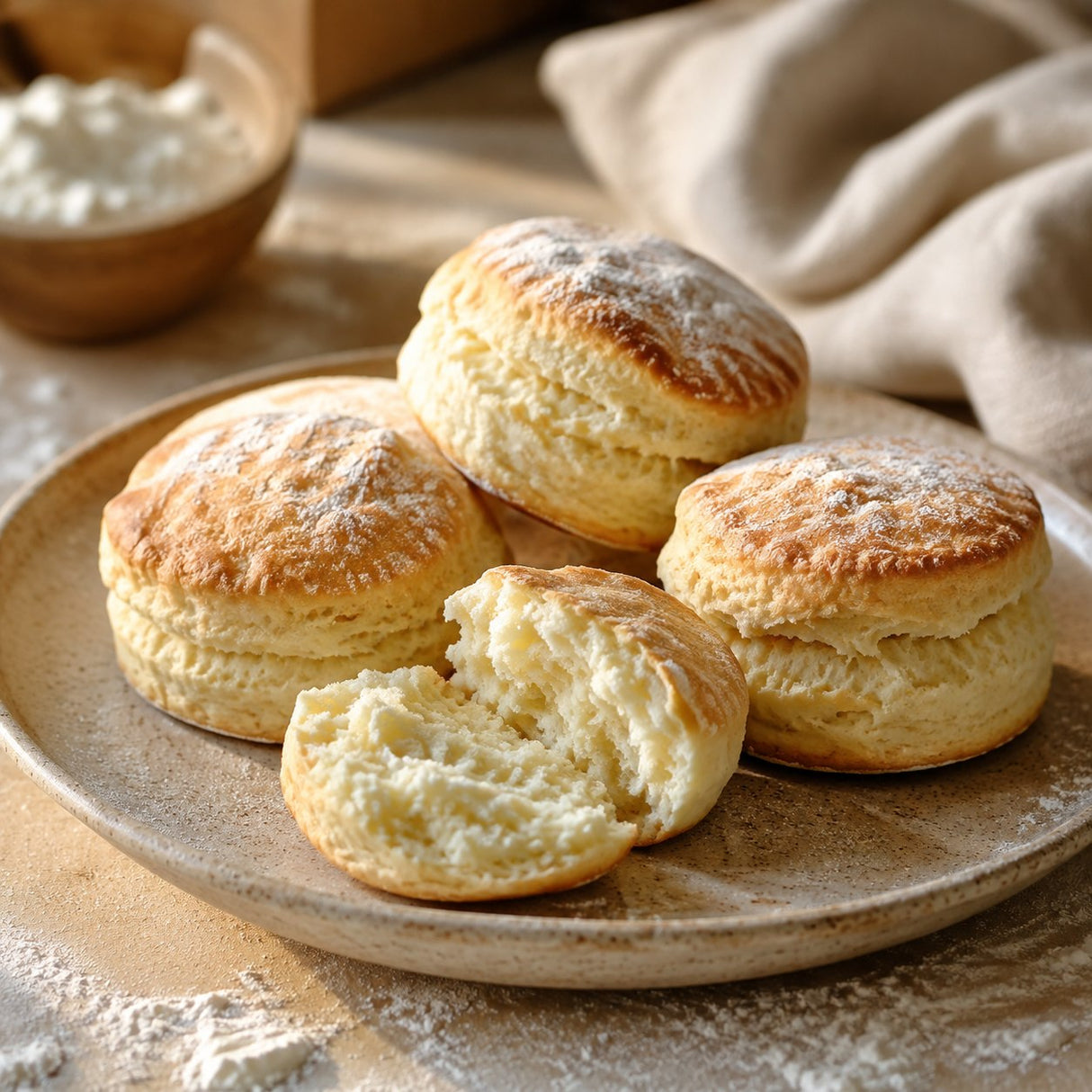 Scones made with self raising white flour