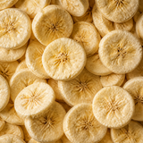 Extreme close-up of freeze dried banana slices
