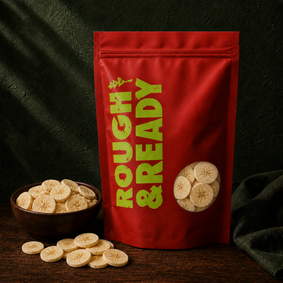 Rough and Ready Freeze Dried Banana Slices pouch