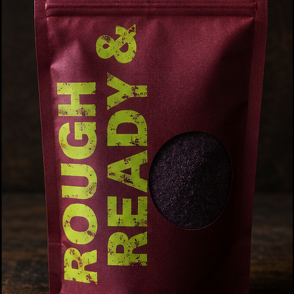 Rough and Ready freeze dried blackcurrant powder pouch