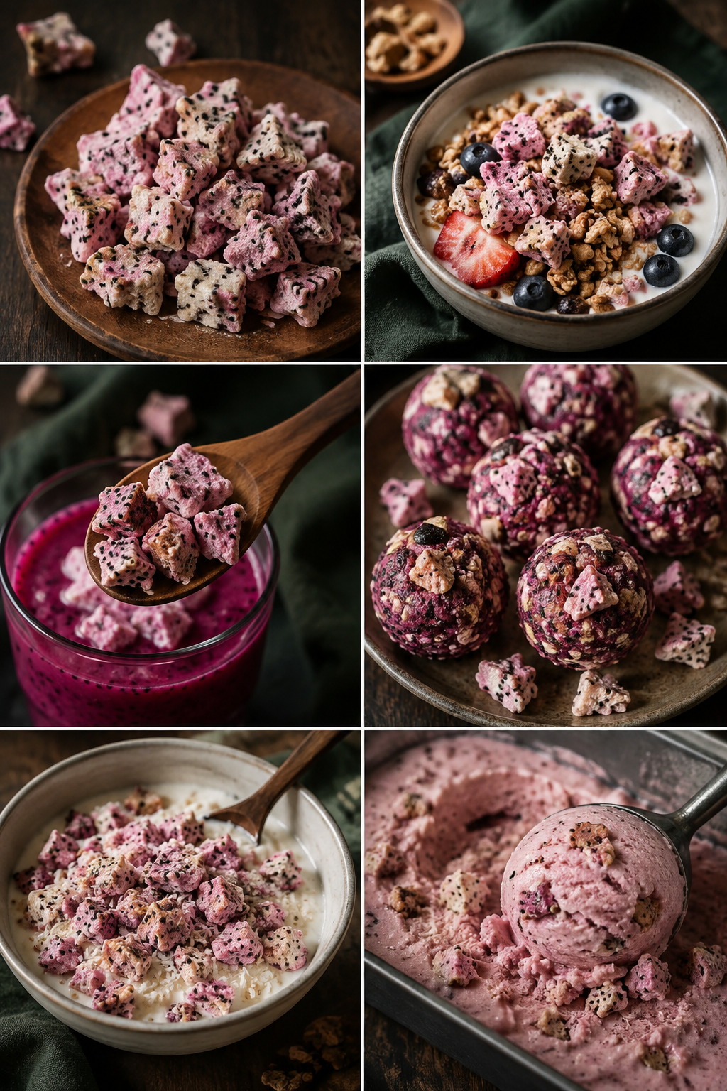 Freeze Dried Dragon Fruit Chunks — six ways to enjoy