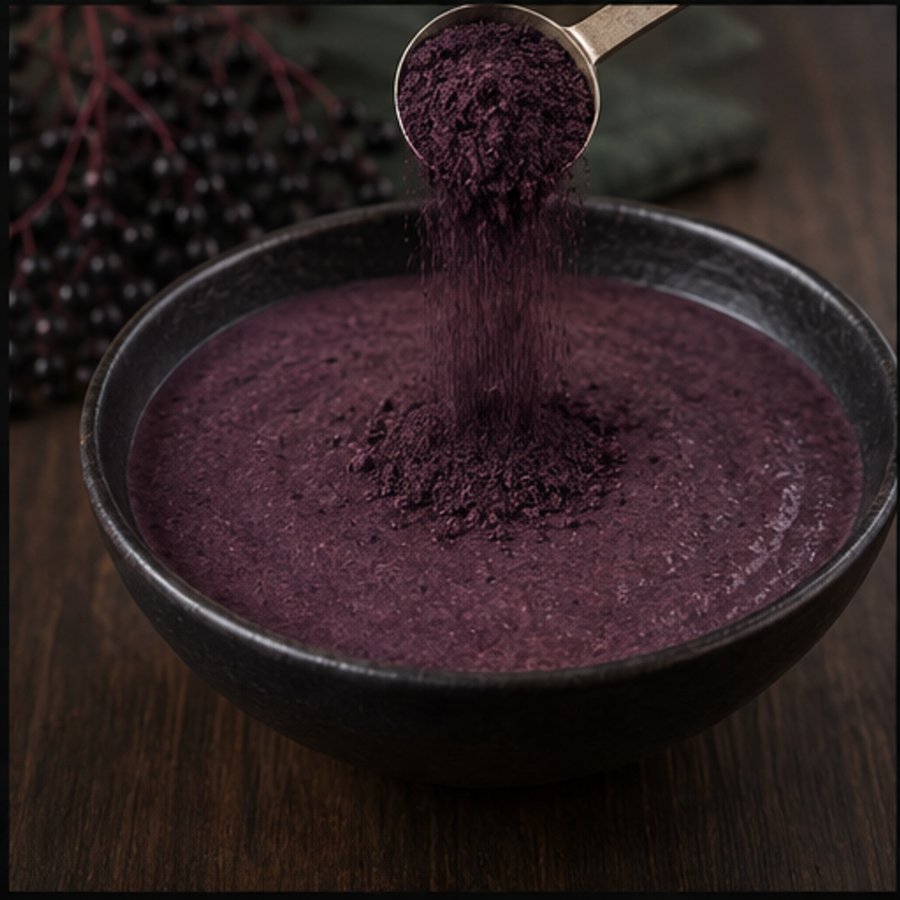 Elderberry powder preparation