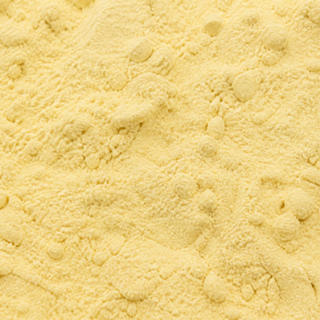 Extreme close-up of freeze-dried pineapple powder