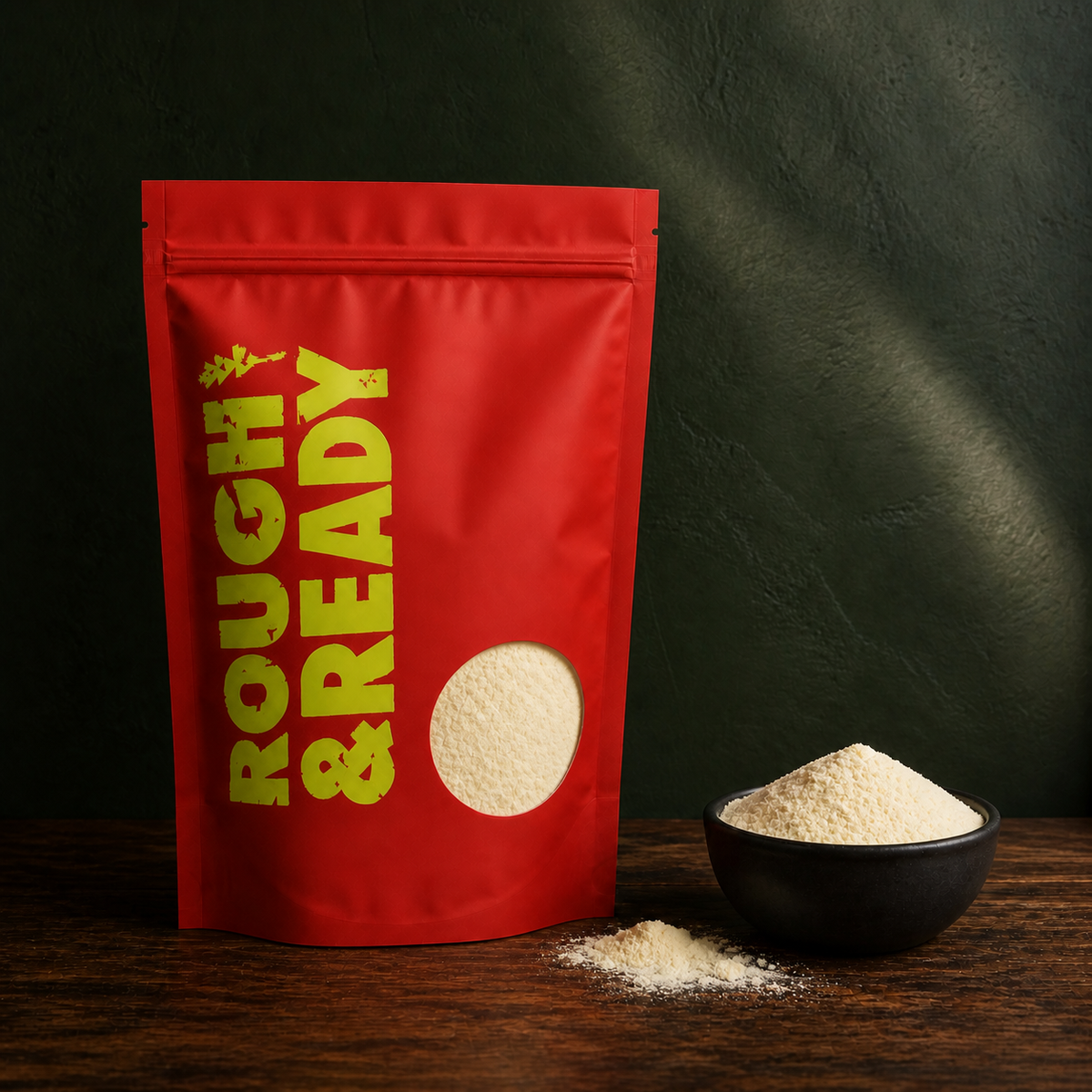 Freeze-dried pineapple powder with Rough & Ready pouch