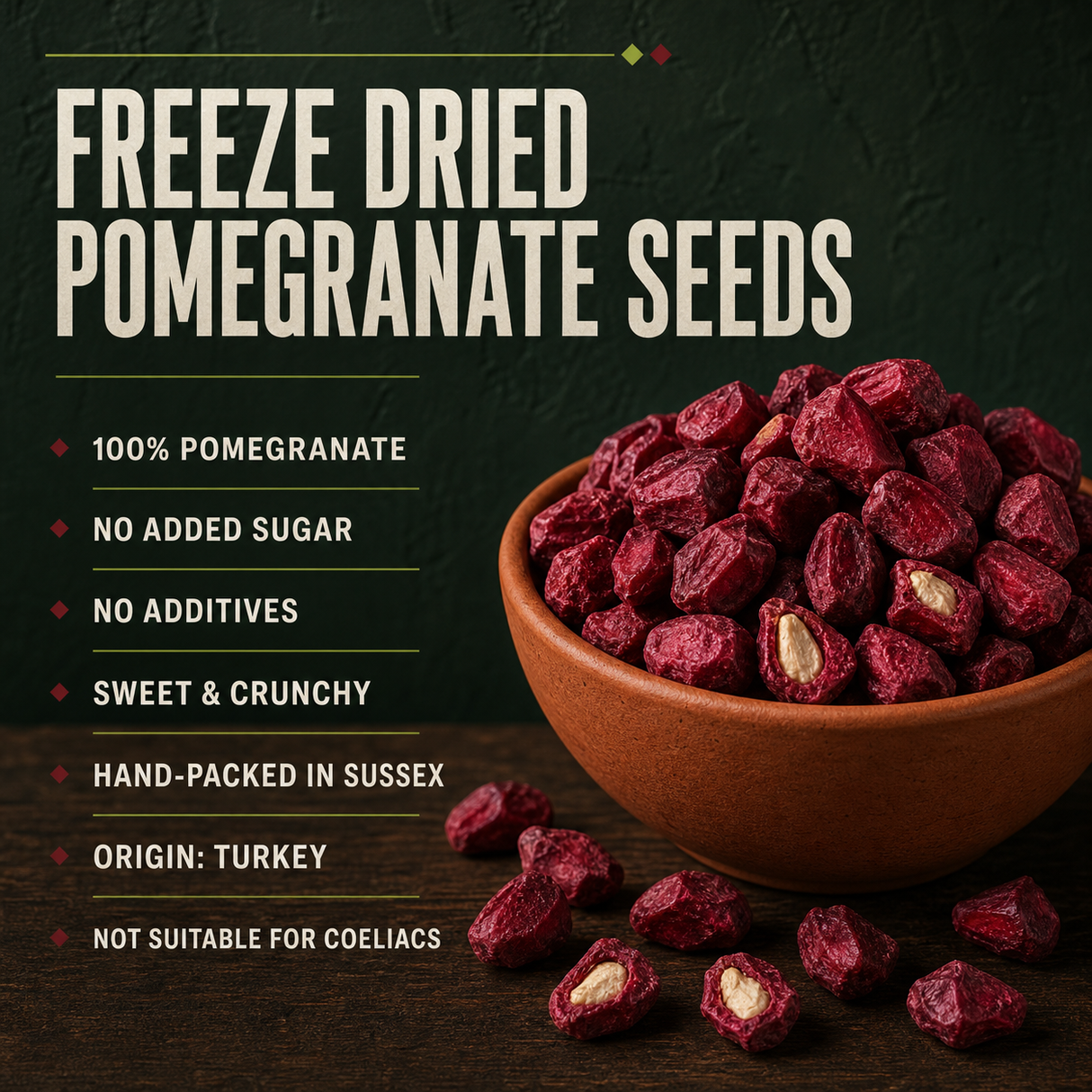 Freeze dried pomegranate seeds product benefits