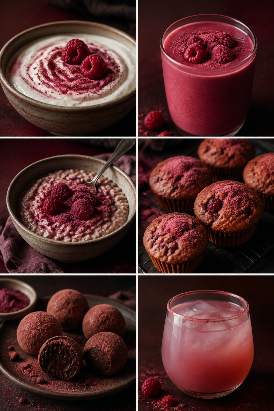 Freeze Dried Raspberry Powder — six ways