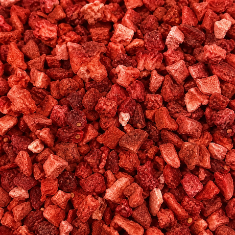 Extreme close-up of Freeze Dried Red Berry Nibs