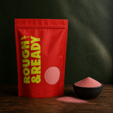 Freeze-dried rhubarb powder with Rough & Ready pouch