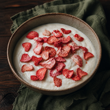 Freeze Dried Sliced Strawberries served with yoghurt