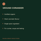 Organic ground coriander product facts