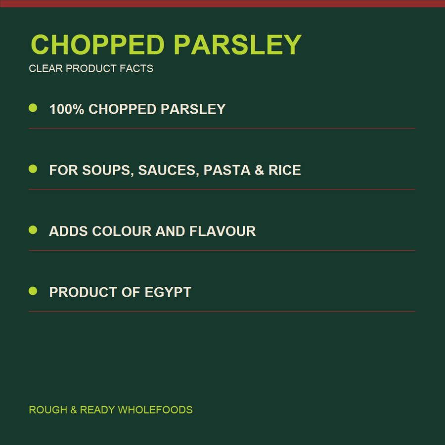 Hampshire Foods Dried Chopped Parsley — factual product benefits
