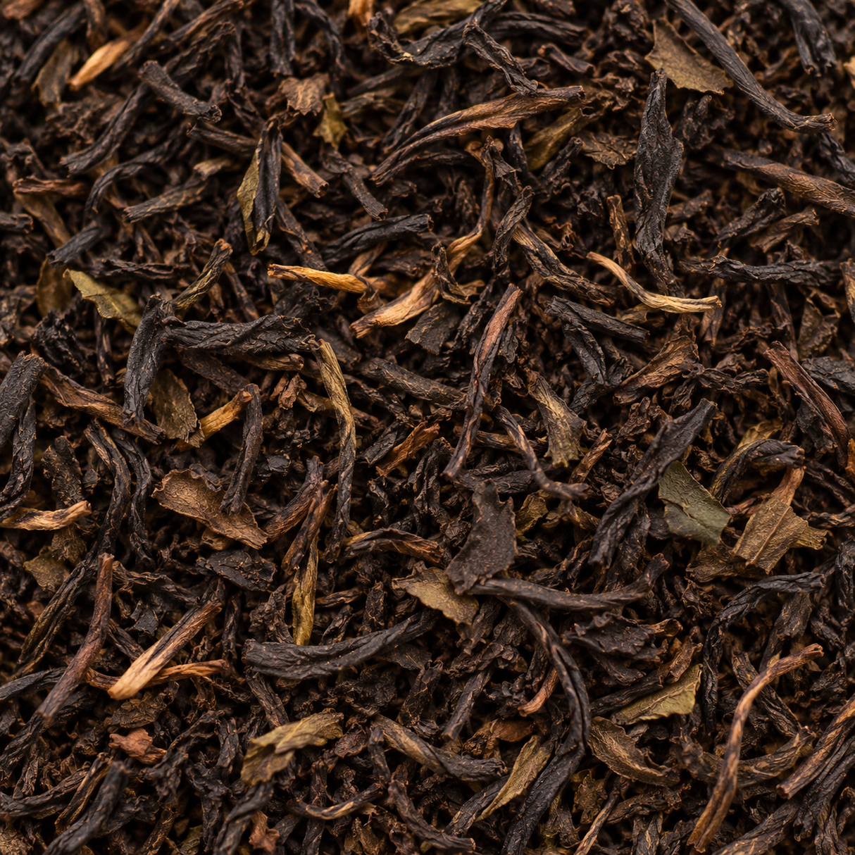 Hampstead Organic Darjeeling black tea leaves close-up