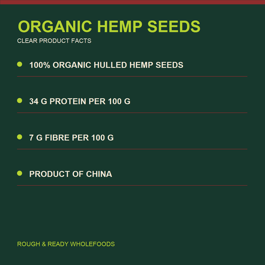 Infinity Foods Bulk Organic Hemp Seeds Hulled — factual product benefits