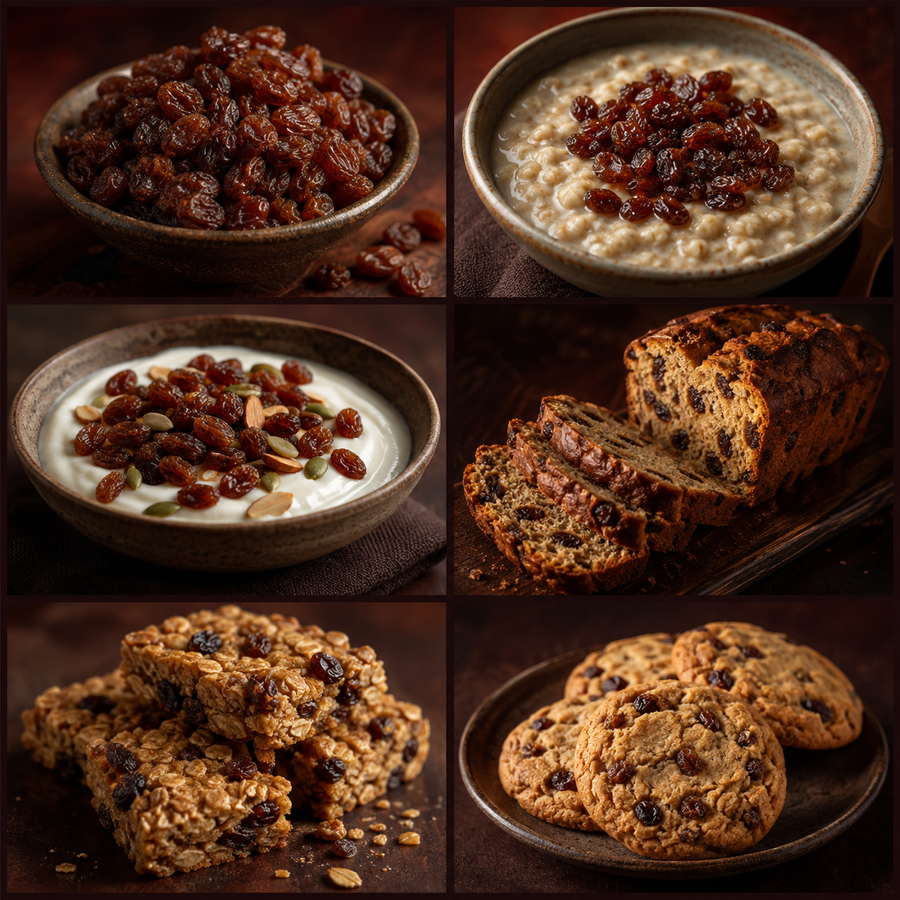 Infinity Foods Bulk Organic Raisins — six ways