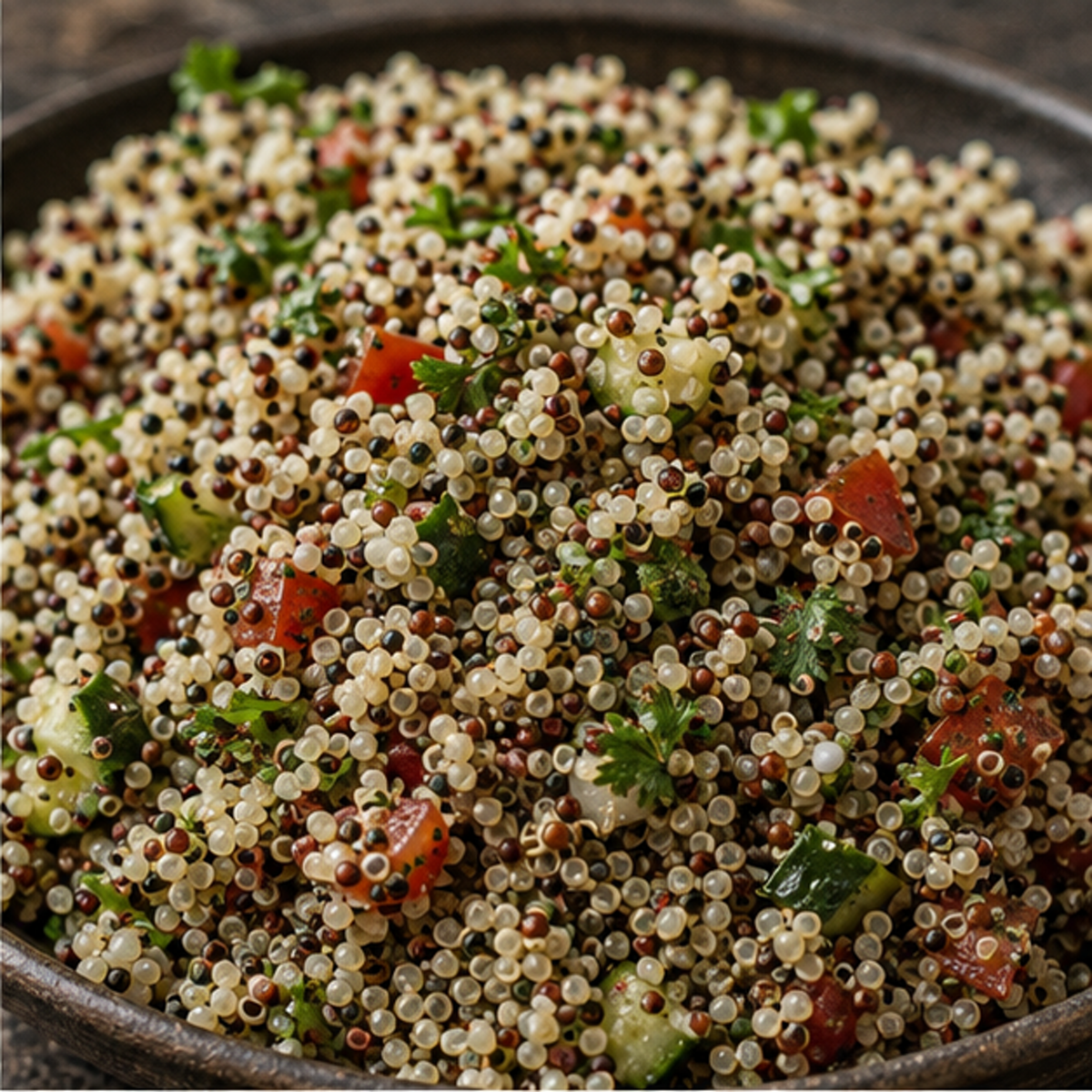 Infinity Foods Bulk Organic Tri-Colour Quinoa — natural serving suggestion