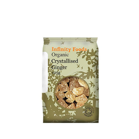 Infinity Foods Organic Crystallised Ginger 125g pack