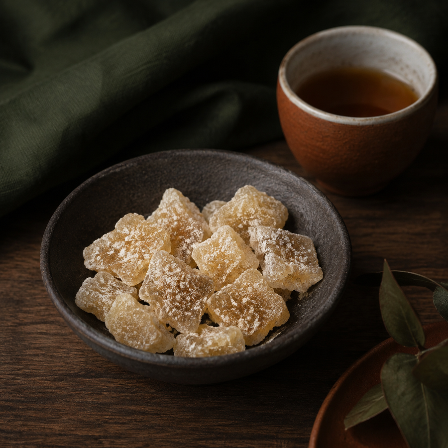 Organic Crystallised Ginger serving suggestion