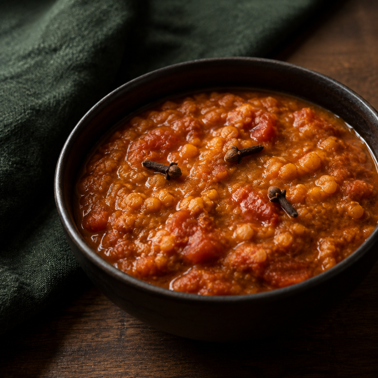 Infinity Foods Organic Whole Cloves used in a tomato and lentil curry