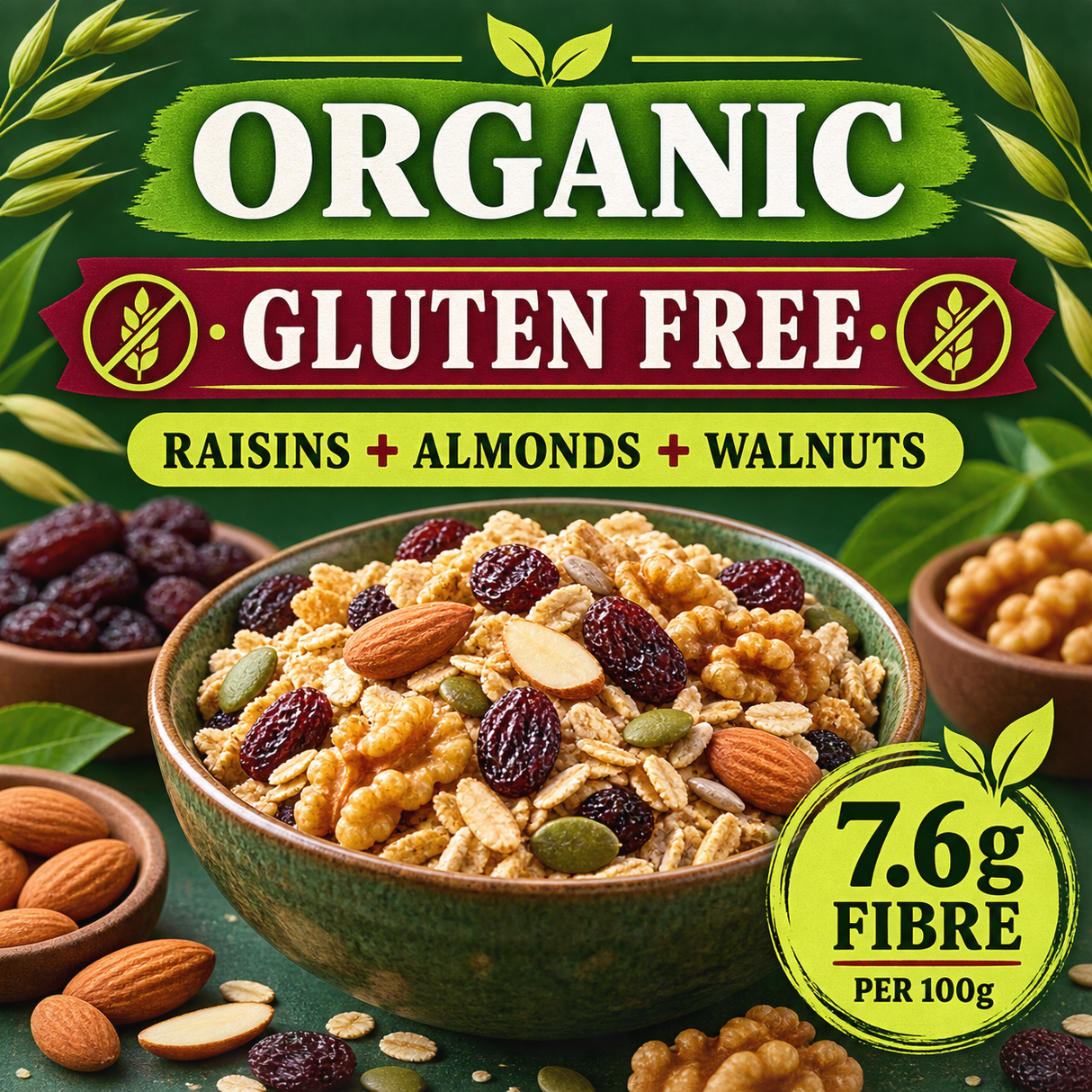 Organic gluten free muesli product facts