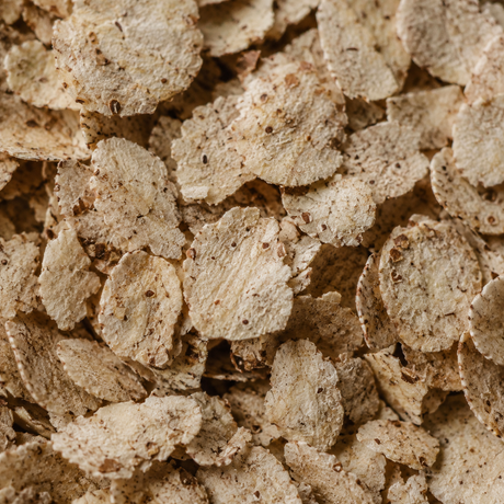 Infinity Foods Organic Buckwheat Flakes extreme close-up